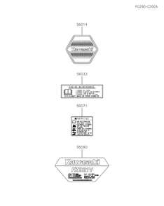 Fx921v-Ds13 Label Diagram and Parts List for FX921V-DS13  Cub Cadet Lawn Tractor